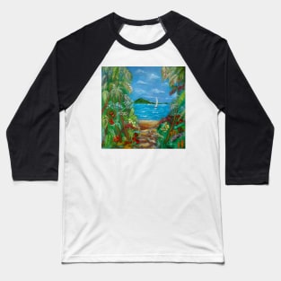 Tropical Path to the Beach Baseball T-Shirt